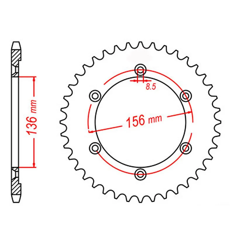 MTX 1791 Steel Rear Sprocket #525 (46T) (11-32E-46)