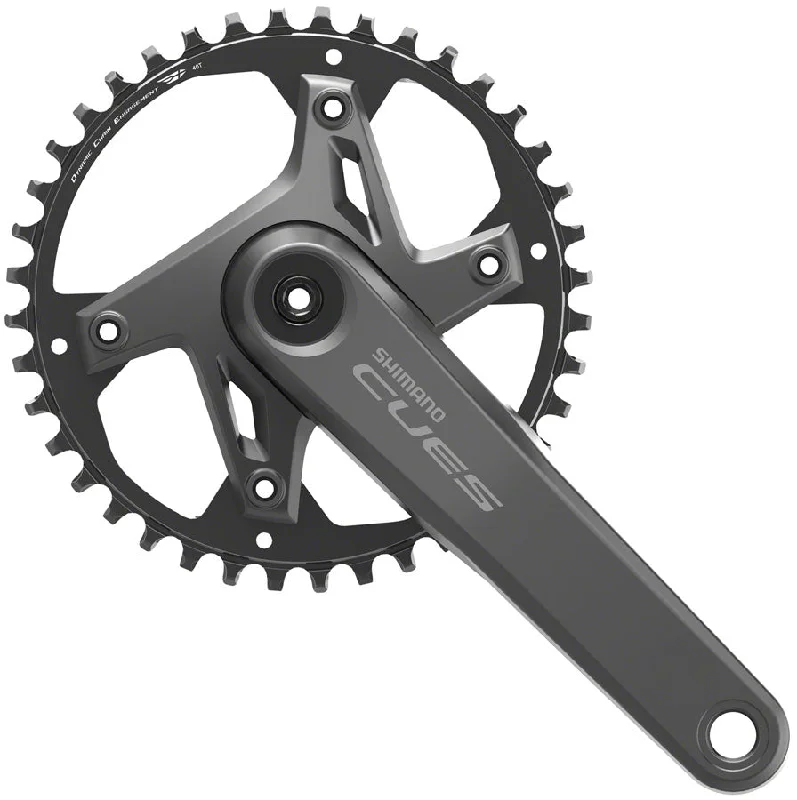 Bike derailleur adjustment-Shimano CUES FC-U6000-1 Crankset - 175mm 9/10/11-Speed 40t Asymmetric 110 BCD Hollowtech II BLK