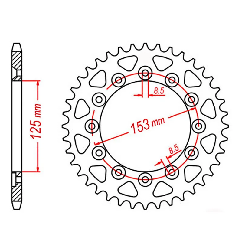 MTX 210 Steel Rear Sprocket #520 (55T) (11-KAE8-55)