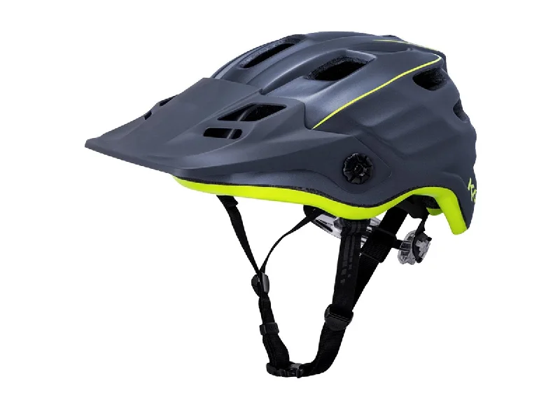 bicycle helmets for road cycling-Kali Protectives Maya 2.0 Revolt MTB Helmet - Matt Titanium-Flo Yellow - 2019