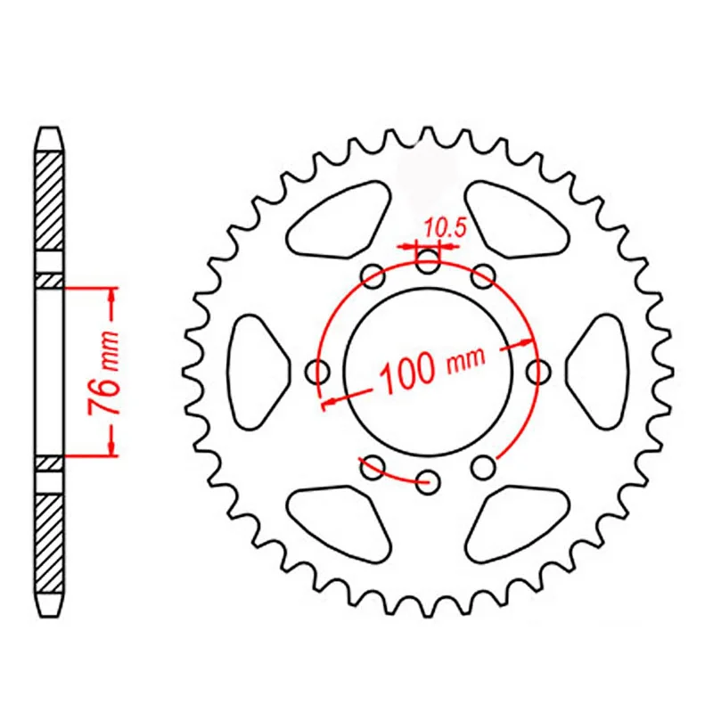 MTX 1825 Steel Rear Sprocket #520 (45T) (11-374-45)