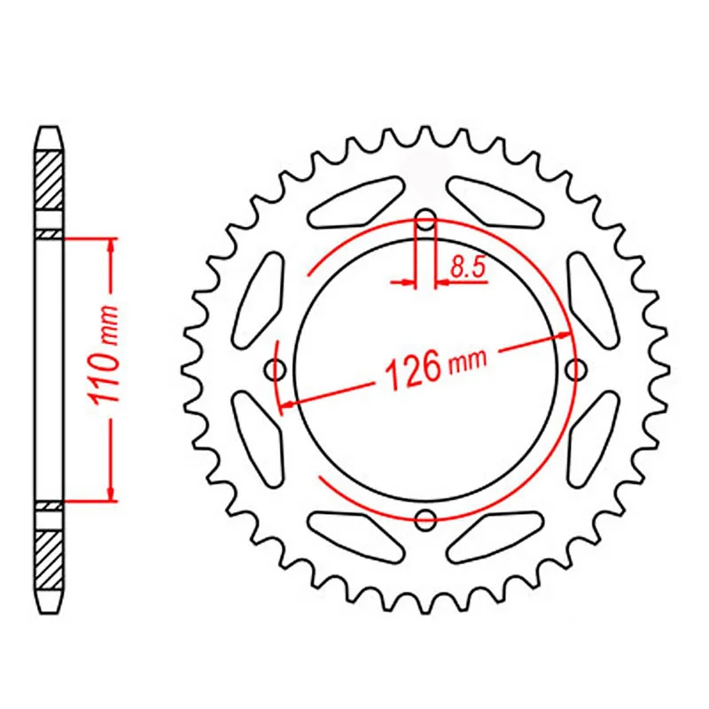 MTX 1465 Steel Rear Sprocket #420 (48T) (11-455-48)