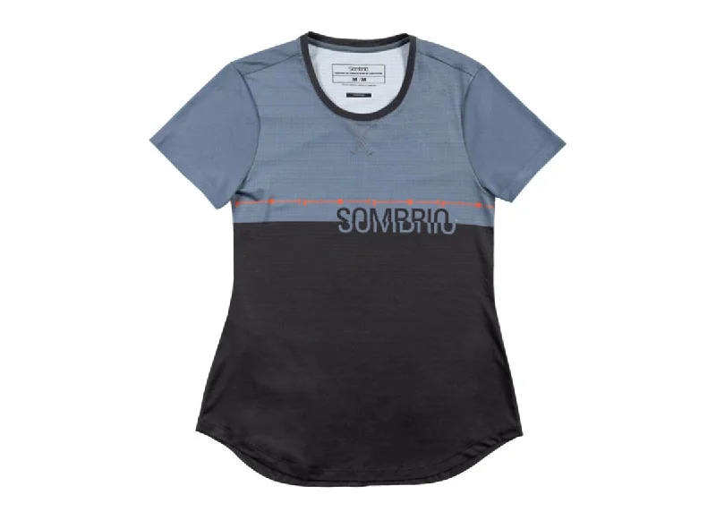 Bicycle riding clothing for home workouts-Sombrio Valley Short Sleeve MTB Jersey - Womens - Black-Stone - 2021