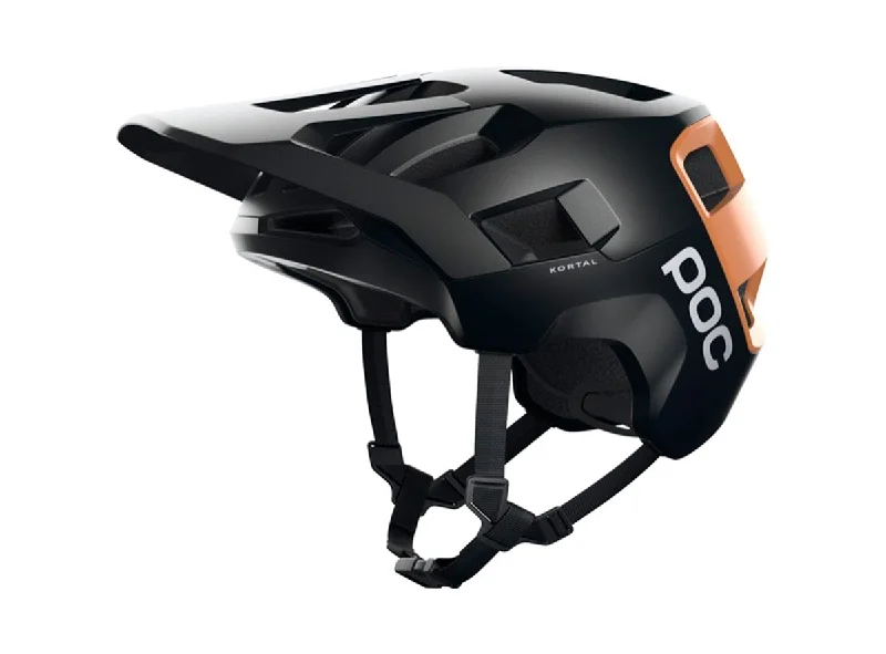 bicycle helmets for coastal rides-POC Kortal MTB Helmet - Uranium Black-Light Citrine-Orange Matt