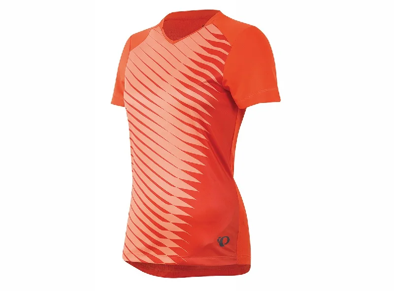 Bicycle riding clothing with rain covers-Pearl Izumi Launch Short Sleeve MTB Jersey - Womens - Mandarin Red