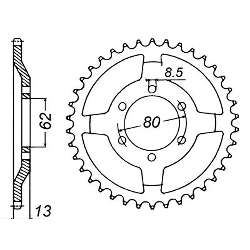 MTX 1869 Steel Rear Sprocket #428 (45T) (11-1KH-45)