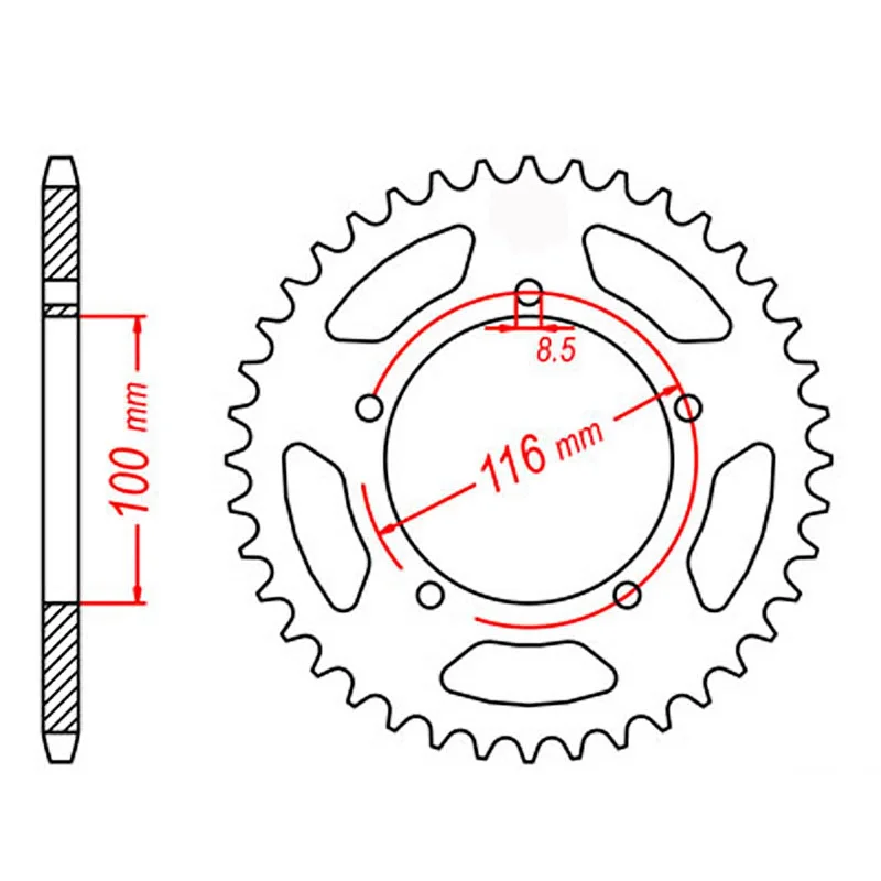 MTX 464 Steel Rear Sprocket #420 (43T) (11-121-43)