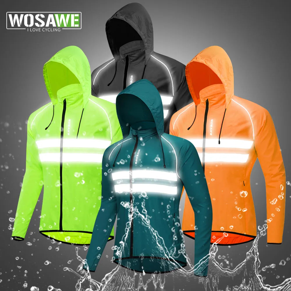 Bicycle riding clothing with back support-Ultralight Men's Cycling Windbreaker Reflective Jacket Windproof Water Resistant MTB Road Bicycle Long Jersey Wind Coat