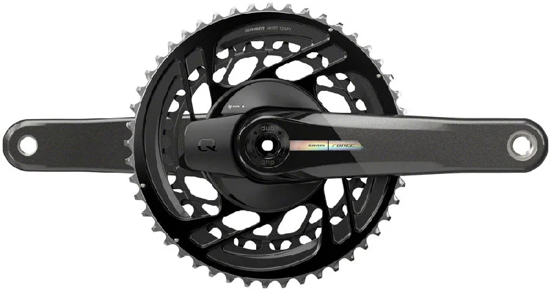 Mountain bike bash guard-SRAM Force AXS Power Meter Crankset - 172.5mm 2x 12-Speed 46/33t Direct Mount DUB Spindle Interface Iridescent Gray D2