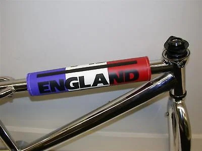 OLD SCHOOL BMX RARE 80's ENGLAND FRAME PAD RED-WHITE-BL