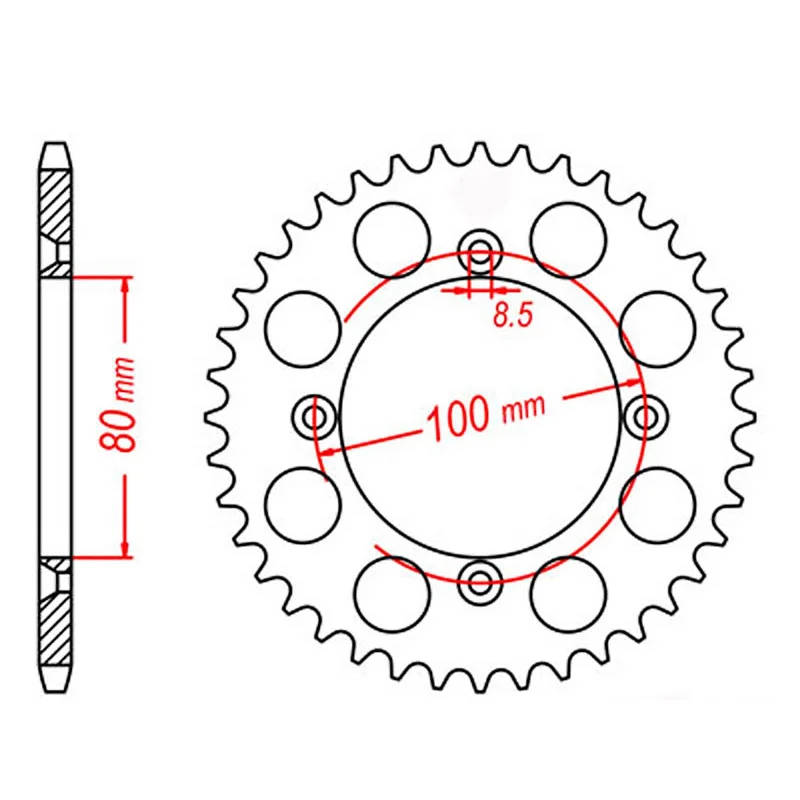 MTX 1204 Steel Rear Sprocket #428 (46T) (11-KN4-46)