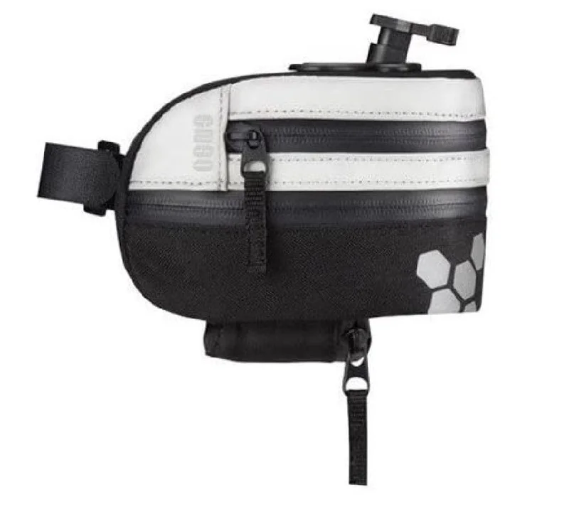 Ogns Tron Expandable Large Quick Release Saddle Bag Black - White - 2 Litre