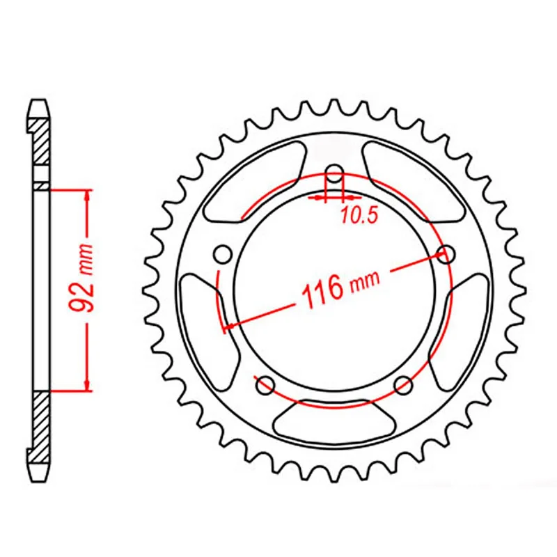 MTX 1493 Steel Rear Sprocket #530 (42T) (11-493-42)