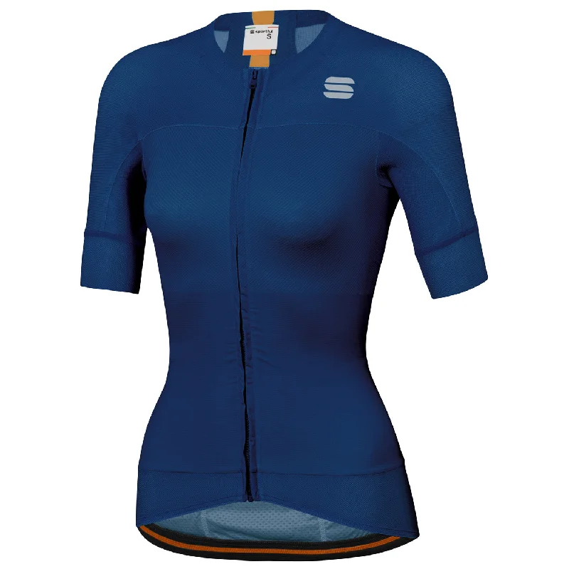 Bicycle riding clothing with warm-up layers-Maglia donna Sportful Bodyfit Pro Evo - Blu