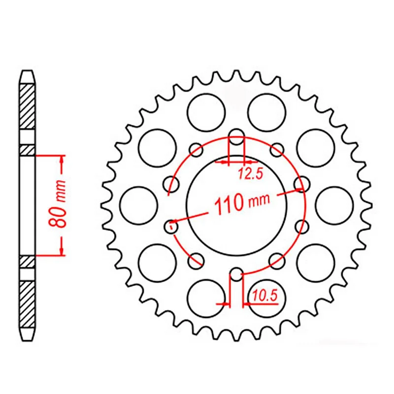 MTX 1334 Steel Rear Sprocket #530 (43T) (11-438-43)