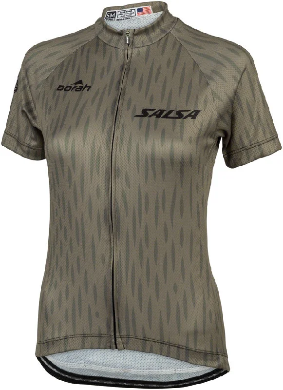 Reflective bicycle riding clothing safety-Salsa Womens Hinterland Jersey - 3X-Large Olive Green