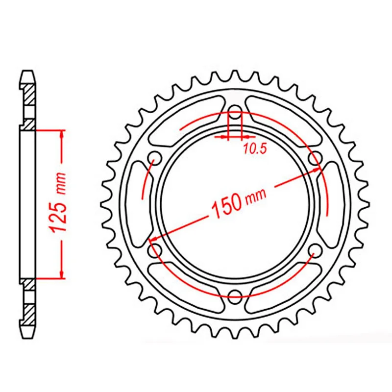 MTX 899 Steel Rear Sprocket #525 (46T) (11-KM5-46)