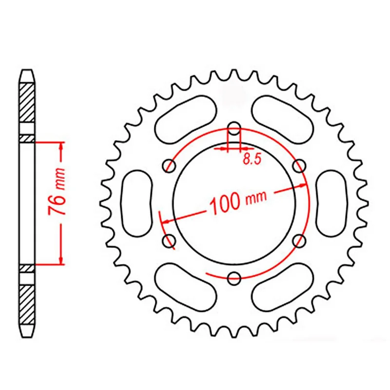 MTX 1844 Steel Rear Sprocket #428 (47T) (11-844-47)