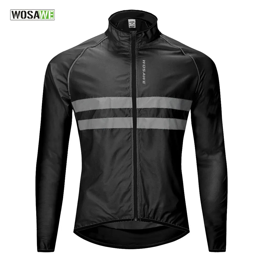 Bicycle riding clothing with hidden pockets-Men's Cycling Jacket High Visibility MultiFunction Jersey Road MTB Bike Bicycle Windbreaker Windproof Quick Dry Jacket