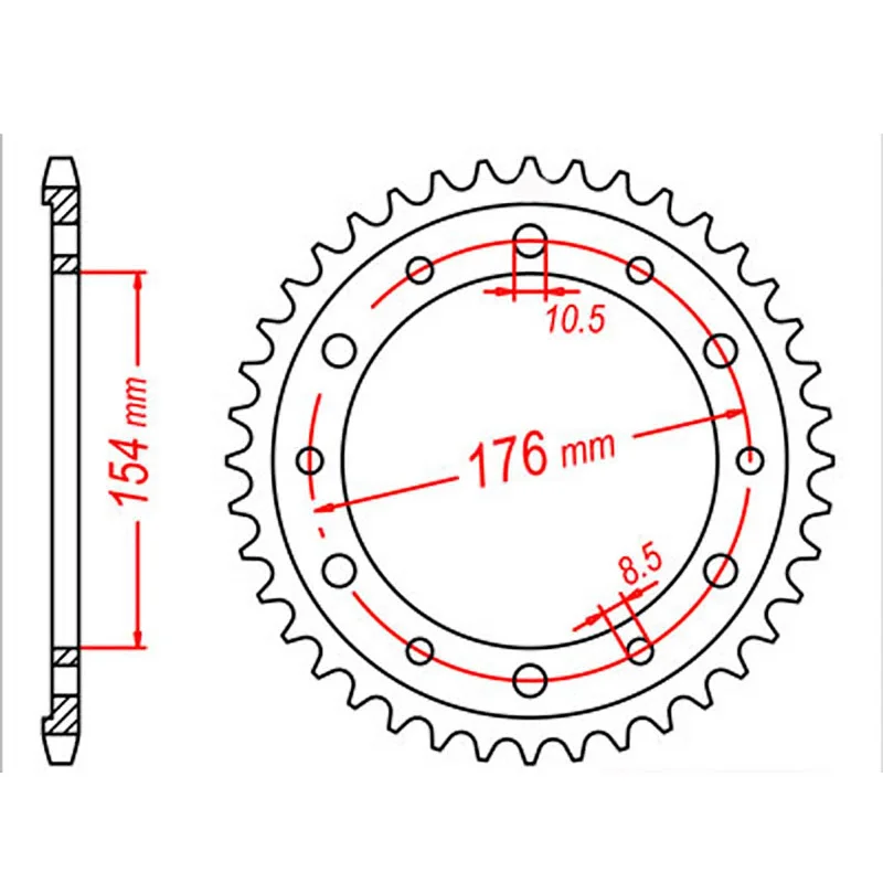 MTX 1340 Steel Rear Sprocket #530 (43T) (11-MT4-43)