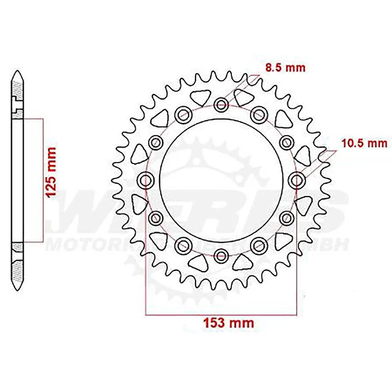 MTX 210/301 Steel Rear Sprocket #520 (49T) (11-KAE2-49)