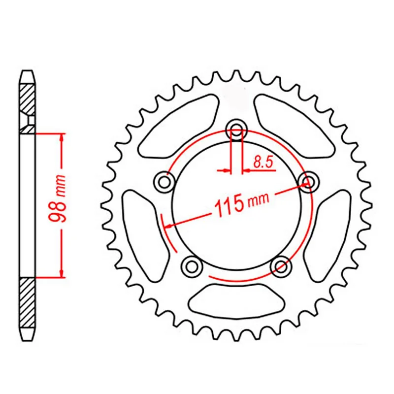 MTX 894 Steel Rear Sprocket #420 (48T) (11-KMX-48)