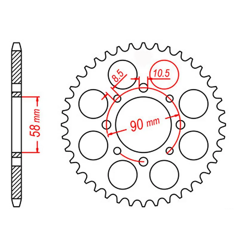 MTX 273 Steel Rear Sprocket #520 (43T) (11-KP9-43)