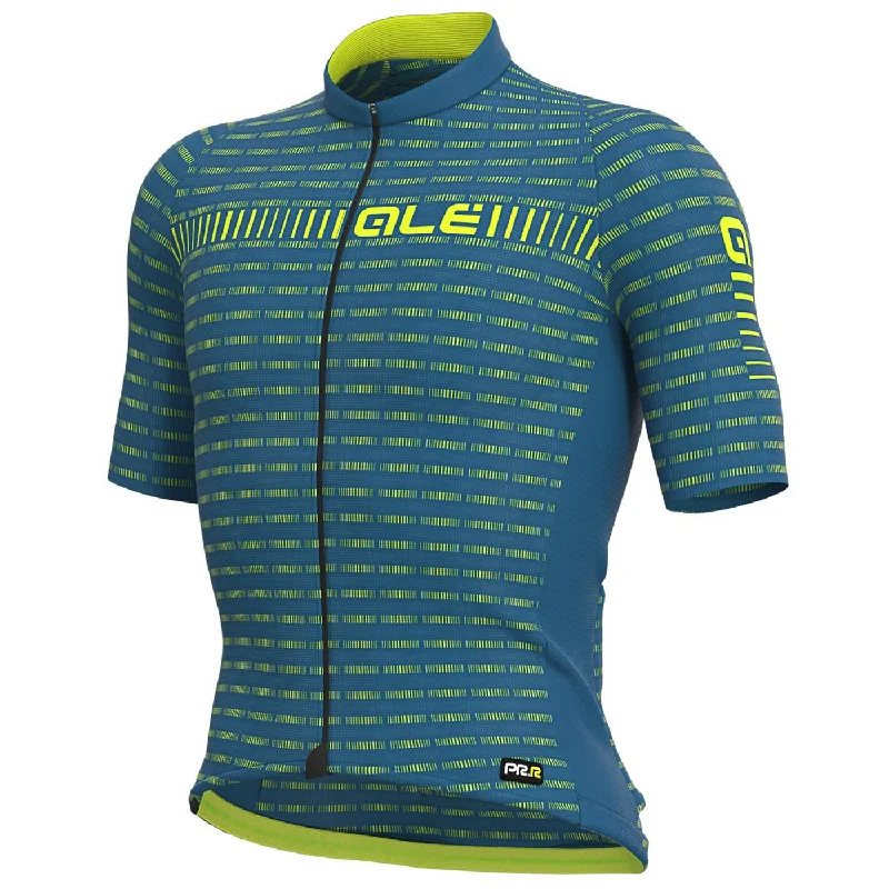 Bicycle riding clothing with athletic cuts-Maglia Ale PRR Green Road - Blu