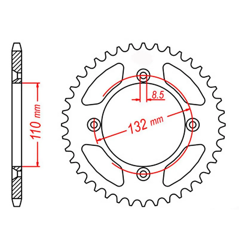 MTX 895 Steel Rear Sprocket #428 (48T) (11-KM4-48)