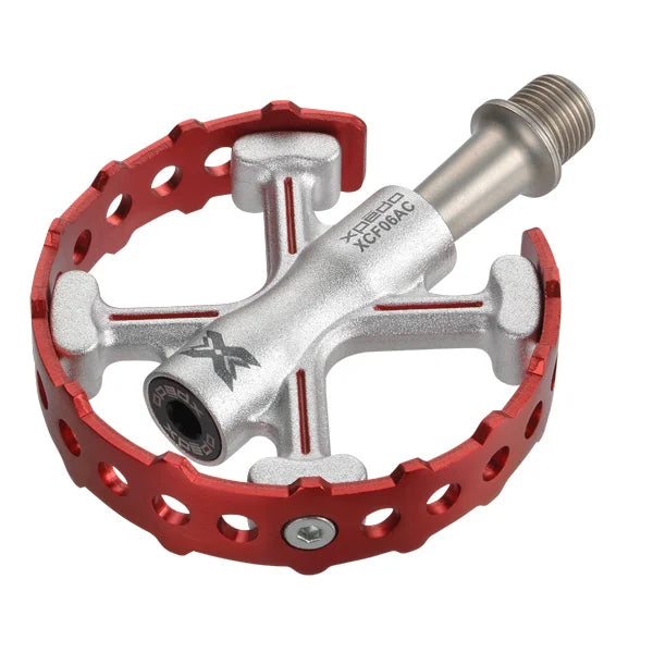 Bike tire valve set-Xpedo TRVS 6 Flat Pedals - Red