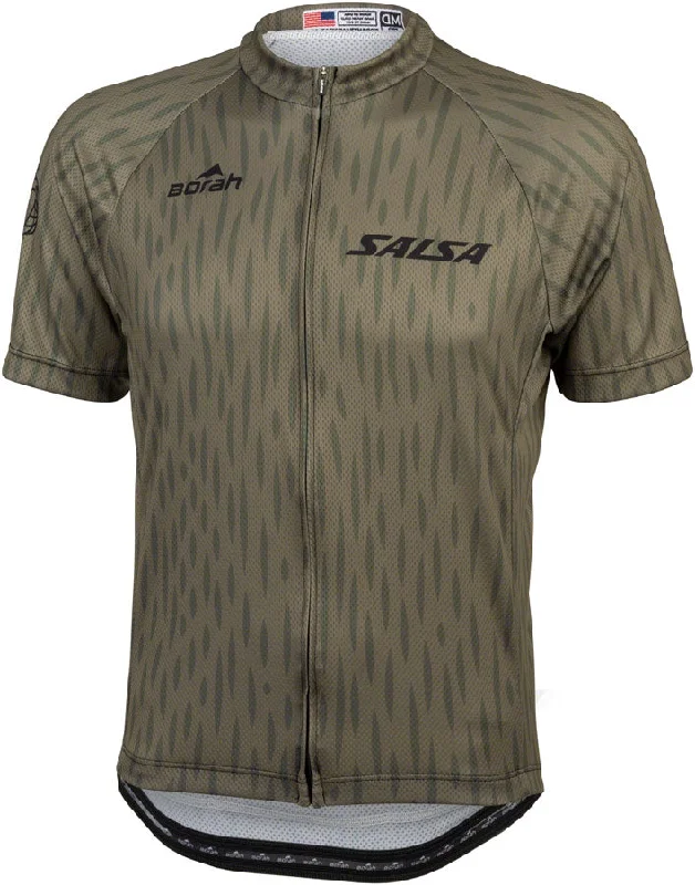 Bicycle riding clothing for triathlons-Salsa Mens Hinterland Jersey - 2X-Large Olive Green