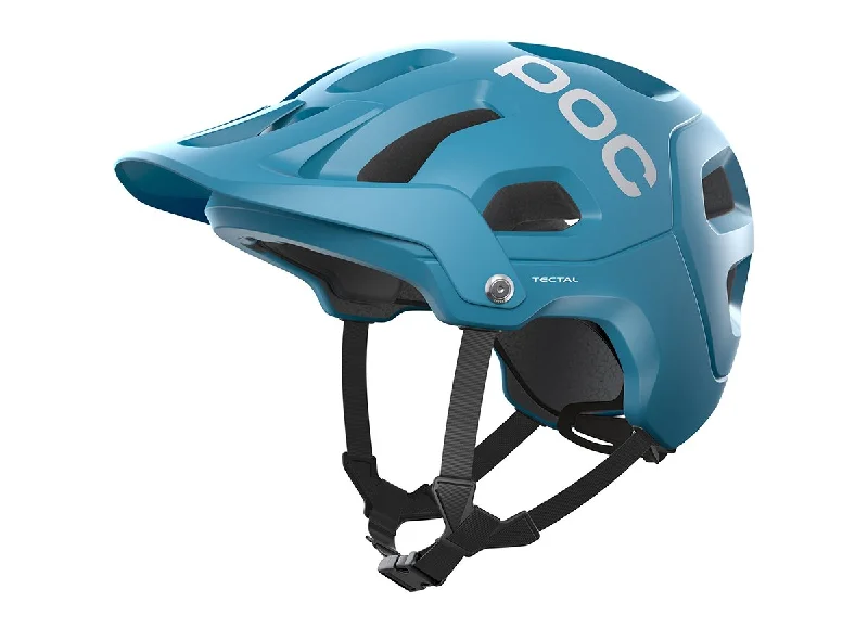 bicycle helmets with retro flair-POC Tectal MTB Helmet - Basalt Blue Matt