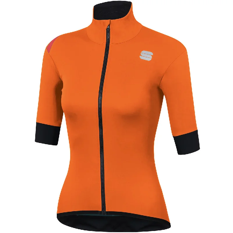 Bicycle riding clothing with elbow pads-Maglia donna Sportful Fiandre Light Norain - Arancio