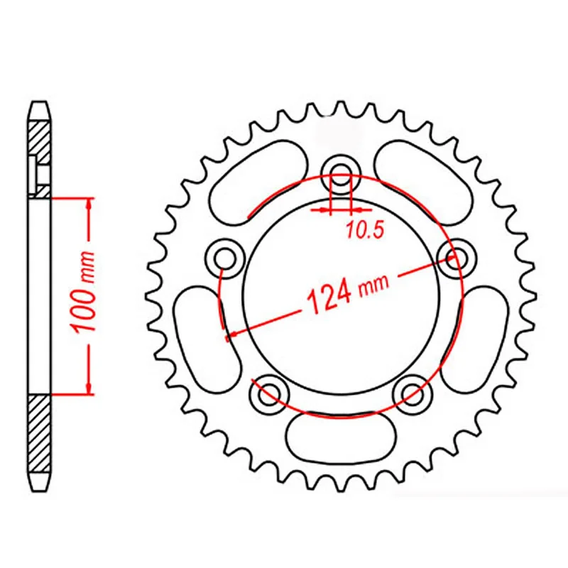 MTX 744 Steel Rear Sprocket #525 (38T) (11-744-38)