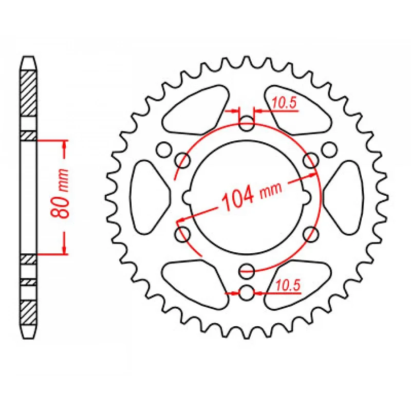 MTX 1478 Steel Rear Sprocket #520 (42T) (11-1478-42)