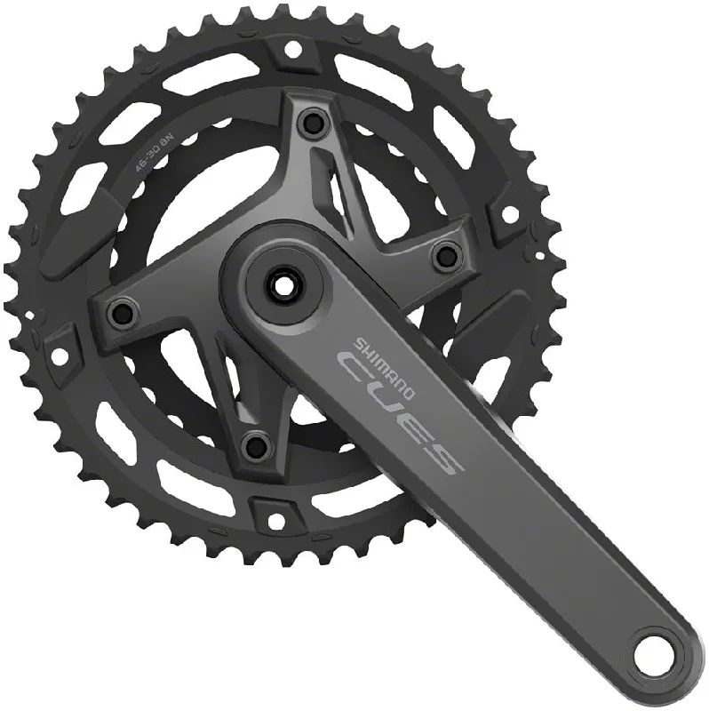 Bike tire repair glue-Shimano CUES FC-U6000-2 Crankset - 170mm 9/10-Speed 46/30t Asymmetric 110 BCD Hollowtech II BLK