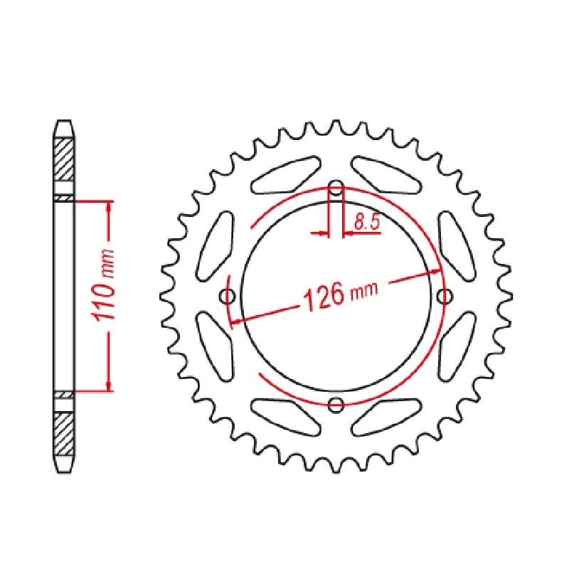 MTX 1466 Steel Rear Sprocket #428 (47T) (11-1466-47)