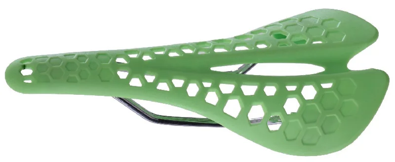 GREEN FIXIE-RACING BIKE AERO SADDLE ULTRA LIGHT HOLLOW CYCLE SEAT JUST 216grams