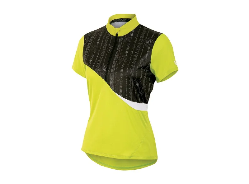 Bicycle riding clothing with sun shields-Pearl Izumi Launch Short Sleeve MTB Jersey - Womens - Lime