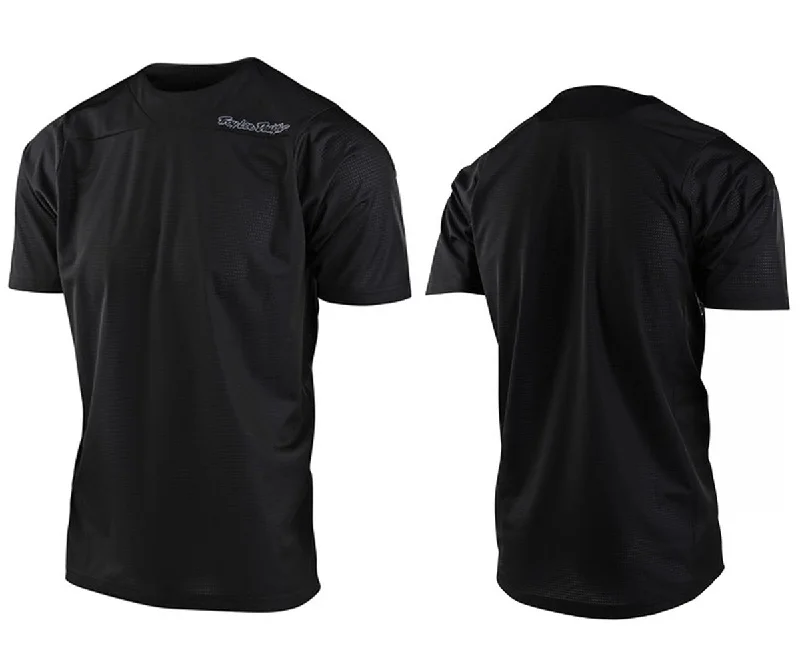 Bicycle riding clothing for fitness goals-Troy Lee Designs Skyline Short Sleeve MTB Jersey - Solid - Black - 2022