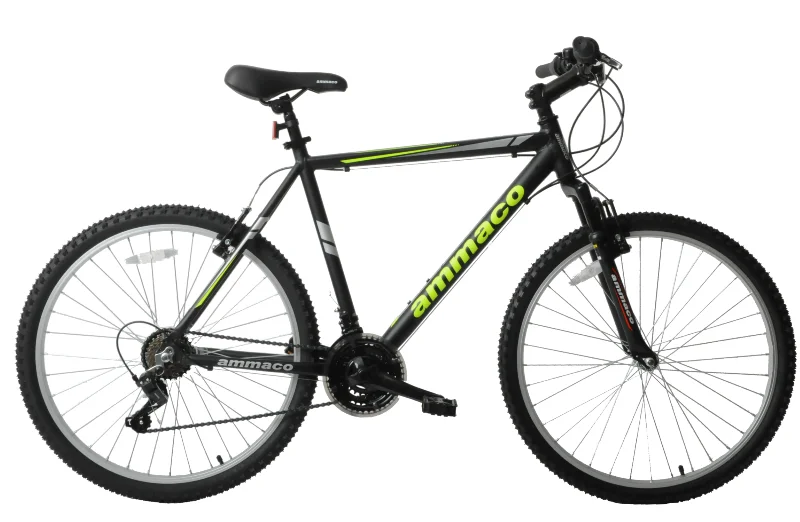 Ammaco Escape 26" Wheel Mens Black 19" Alloy Frame Hardtail Mountain Bike