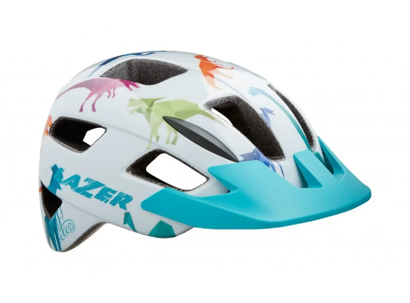 bicycle helmets for long-term use-Lazer Lil Gekko MIPS MTB Helmet - Kids - White Dino - 2020