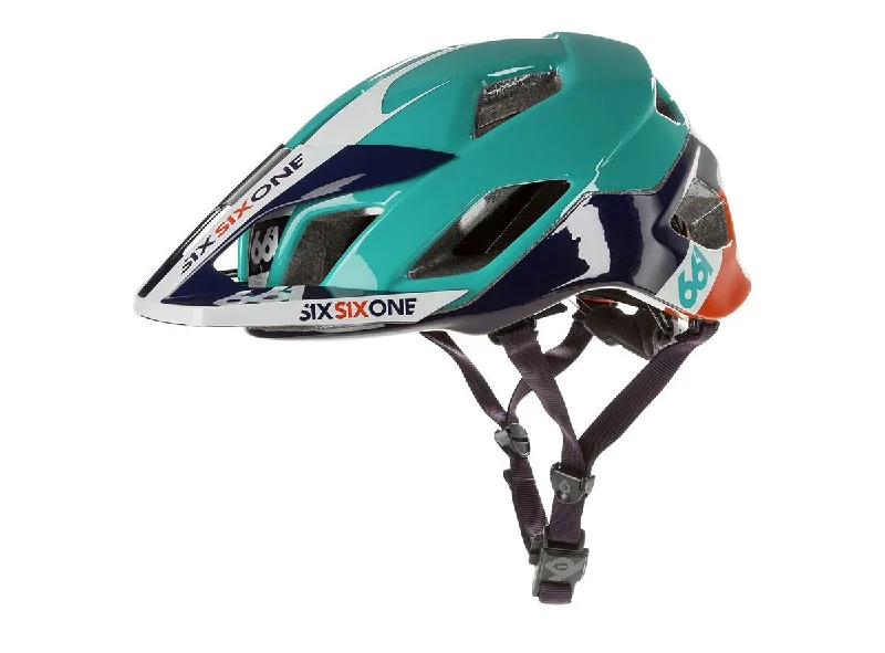 bicycle helmets with reflective strips-661 Evo AM TRES MTB Helmet  - Orange-Blue - 2017