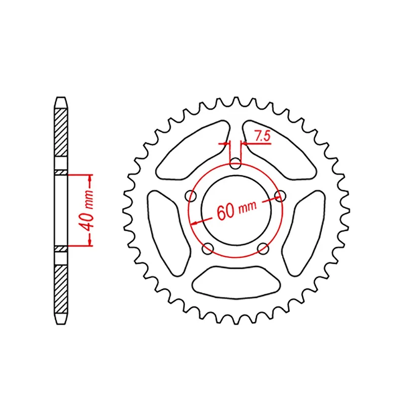 MTX KTM 50 Steel Rear Sprocket #415 (40T) (11-KM3-40)