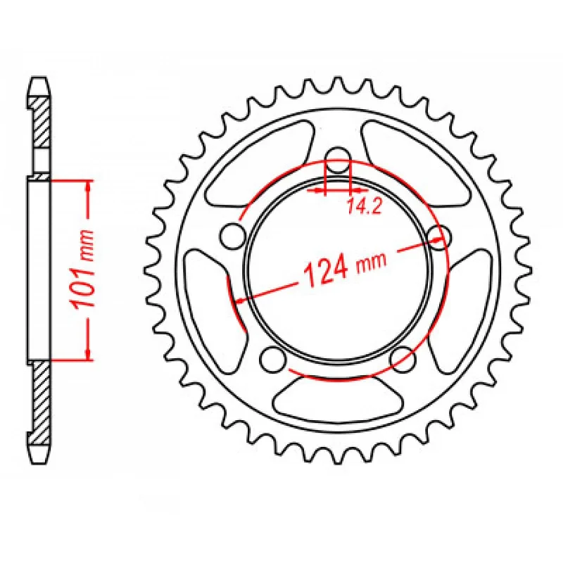 MTX 898 Steel Rear Sprocket #525 (37T) (11-KM7-37)