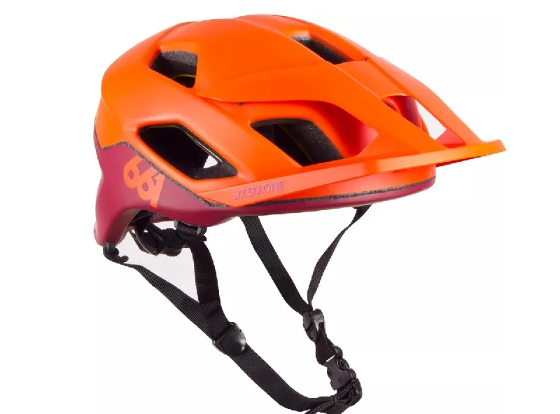 bicycle helmets with fresh pads-661 Crest MIPS MTB Helmet - Orange-Burgundy