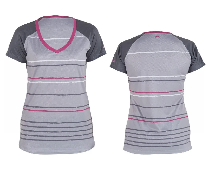 Bicycle riding clothing for dry climates-Zoic Zaia Short Sleeve MTB Jersey - Womens - Pink Stripe