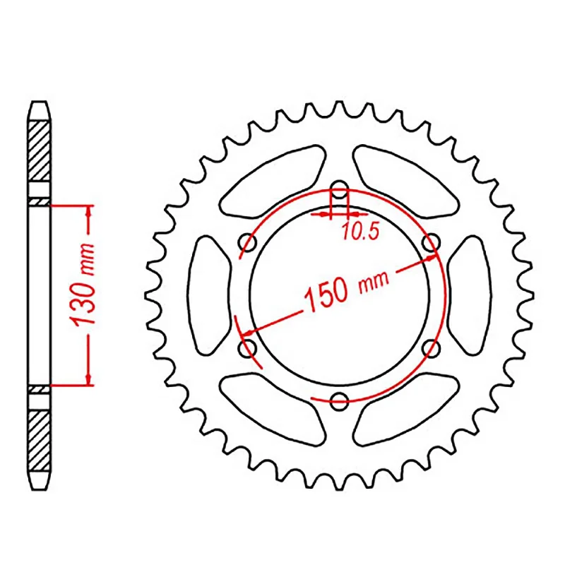 MTX 305 Steel Rear Sprocket #520 (46T) (11-305-46)