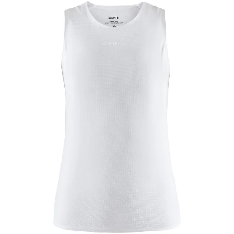 Bicycle riding clothing for sweaty rides-Maglia intima donna senza maniche Craft Pro Dry Nanoweight SL - Bianco