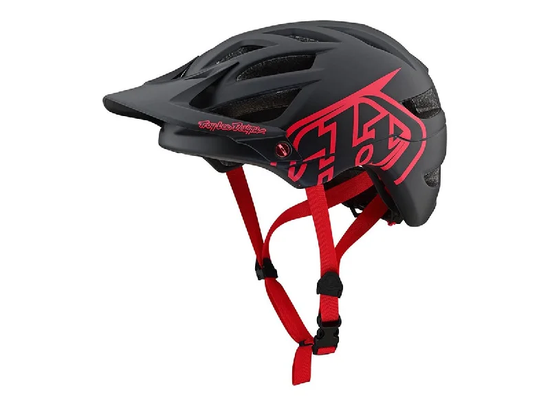 bicycle helmets for fitness cycling-Troy Lee Designs A1 MTB Helmet - Drone - Black-Red - 2019